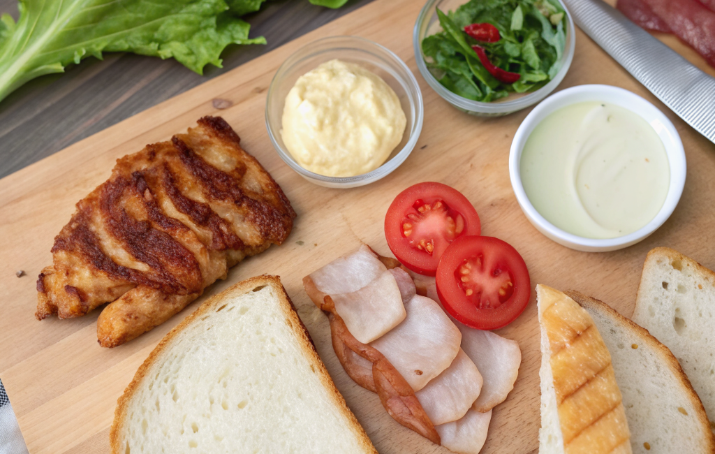 How to Make a Crispy Chicken Club SandwichIngredients