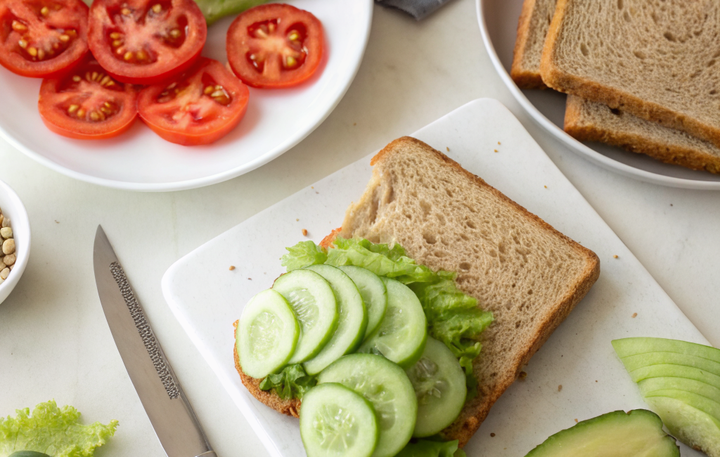 How to Make a Simple Veggie Sandwich for LunchIngredients