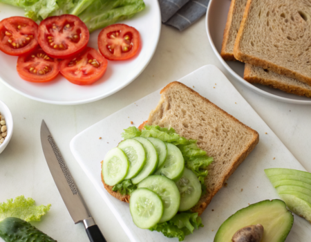 How to Make a Simple Veggie Sandwich for LunchIngredients