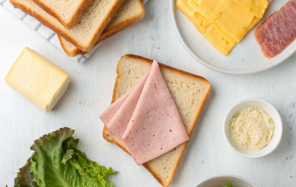 How to Make a Grilled Ham and Cheese SandwichIngredients