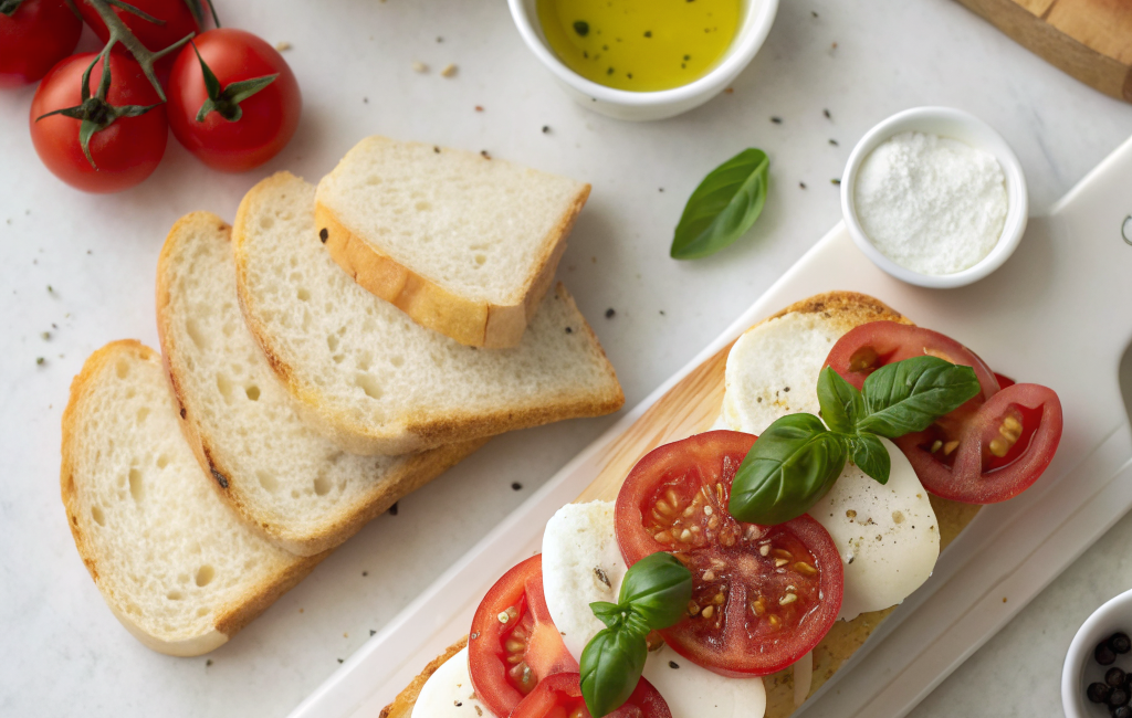 How to Prepare a Fresh Tomato Mozzarella SandwichIngredients