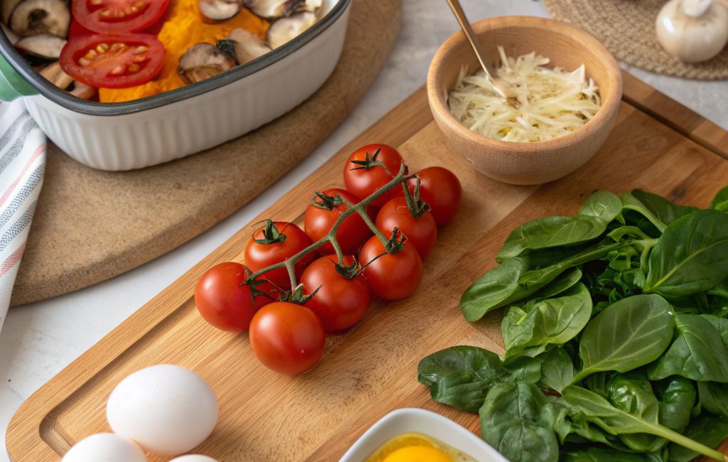 How to Prepare Baked Eggs with VegetablesIngredients