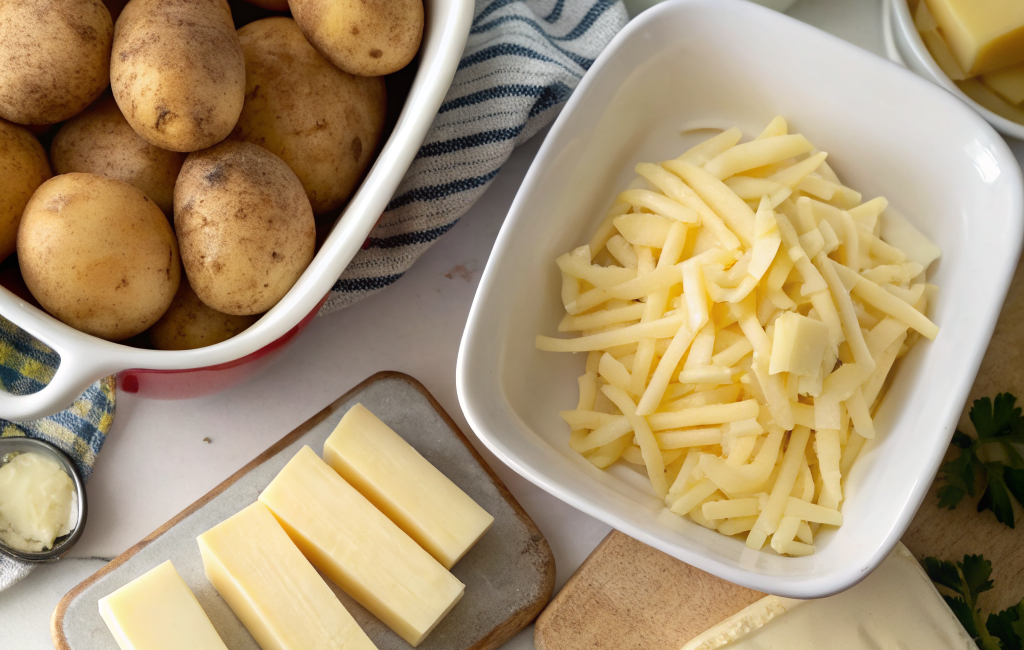 How to Cook Cheesy Potato Bake EasilyIngredients