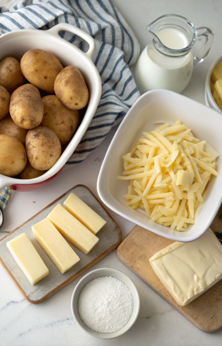 How to Cook Cheesy Potato Bake EasilyIngredients